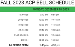  ACP Bell Schedule